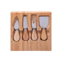 Jogo 6 Peças Queijo De Bambu Com Tábua Ladrilho Jogo 6 Peças Queijo De Bambu Com Tábua Ladrilho