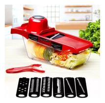 Jogo 6 Peças Ralador e Fatiador de Alimentos, frutas, verduras, legumes e muito mais. Com 4 Lâminas Vermelha Jogo 6 Peças Ralador e Fatiador de Alimentos, frutas, verduras, legumes e muito mais. Com 4 Lâminas Vermelha