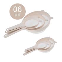 Jogo 6 Peneiras de cozinha coador plástico vários tamanhos Jogo 6 Peneiras de cozinha coador plástico vários tamanhos