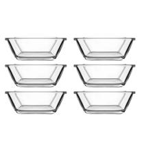 Jogo 6 Petisqueiras Retangular Vidro Casual 110ml Class Home