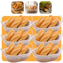 Jogo 6 Porta Pãe Oval Forrado Café Da Manha Piquenique Organizador Multiuso Versátil Bege 29cm Jogo 6 Porta Pãe Oval Forrado Café Da Manha Piquenique Organizador Multiuso Versátil Bege 29cm