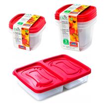 Jogo 6 pote com tampa geladeira freezer microondas marmita fitness comida lanche porta frios vasilha