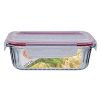 Jogo 6 Potes Vidro Hermetico Retangular Canelado 1520ml