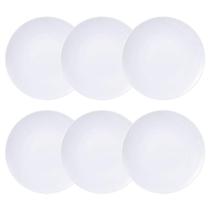 Jogo 6 Pratinhos de Pão Tramontina Branco em Porcelana 16cm