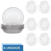 Jogo 6 Prato 19,6cm Redondo Fundo Para Sopa Refeição Duralex