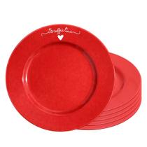 Jogo 6 Prato de Sobremesa de Porcelana Vermelho Coração Lamour 19,5cm Haüskraft Jogo 6 Prato de Sobremesa de Porcelana Vermelho Coração Lamour 19,5cm Haüskraft