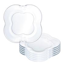 Jogo 6 Prato de Sobremesa de Vidro Butterfly Borboleta Transparente Wolff 17cm