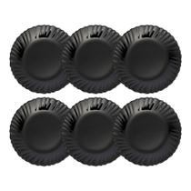 Jogo 6 Prato de Sobremesa de Vidro Preto Opalino Feston Pratinho 19cm Em Casa Tem Jogo 6 Prato de Sobremesa de Vidro Preto Opalino Feston Pratinho 19cm Em Casa Tem