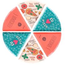 Jogo 6 Prato Formato Pizza Melamina Rígida Cozinha Atacado