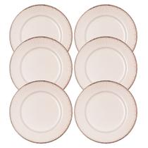 Jogo 6 Prato Raso de Jantar Cerâmica Linear Branco Premium 27cm Lyor Jogo 6 Prato Raso de Jantar Cerâmica Linear Branco Premium 27cm Lyor
