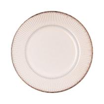 Jogo 6 Prato Raso De Jantar Cerâmica Linear Branco Premium 27cm Lyor