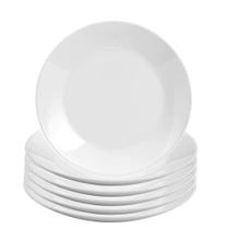 Jogo 6 Prato Raso de Vidro Opalino 26cm Branco Classic Em Casa Tem Jogo 6 Prato Raso de Vidro Opalino 26cm Branco Classic Em Casa Tem