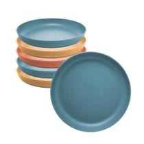 Jogo 6 Prato Raso Fibra de Bambu PP Resistente Stripes Cores Sortidas 23cm Lyor