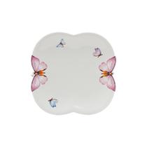 Jogo 6 pratos 19 cm para sobremesa de porcelana Borboletas Wolff - 1168