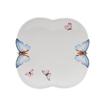 Jogo 6 pratos 24 cm de porcelana branca Borboletas Wolff - 18180 Jogo 6 pratos 24 cm de porcelana branca Borboletas Wolff - 18180