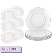 Jogo 6 Pratos Astral Raso 22,6cm Redondo Restaurante Almoço Jogo 6 Pratos Astral Raso 22,6cm Redondo Restaurante Almoço