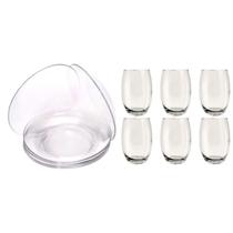Jogo 6 Pratos Astral Redondos E 6 Copos Vidro Bellagio 450ml