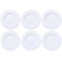 Jogo 6 Pratos Branco Tramontina de Porcelana 28cm Raso Mesa Posta Maria Augusta Jogo 6 Pratos Branco Tramontina de Porcelana 28cm Raso Mesa Posta Maria Augusta