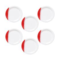 Jogo 6 Pratos Cerâmica Sobremesa Linha Atual Azul Cobalto