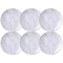 Jogo 6 Pratos de Sobremesa 19cm Tramontina Arbo em Porcelana Decorada Mesa Posta Jogo 6 Pratos de Sobremesa 19cm Tramontina Arbo em Porcelana Decorada Mesa Posta
