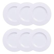 Jogo 6 Pratos de Sobremesa Branco Pratinho Porcelana 21cm Vibrare Tramontina