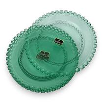 Jogo 6 Pratos de Sobremesa Cristal Diamante 19cm Verde Menta Jogo 6 Pratos de Sobremesa Cristal Diamante 19cm Verde Menta