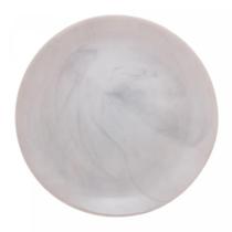 Jogo 6 Pratos de Sobremesa Granit Mármore Vidro Opalino 19cm Luminac