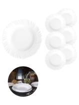 Jogo 6 Pratos Fundo 23,5cm Redondos Pétala Refeição Duralex