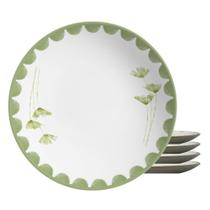Jogo 6 Pratos Fundo Cerâmica Alleanza Cor Verde Coup Nature By Aurora 25cm