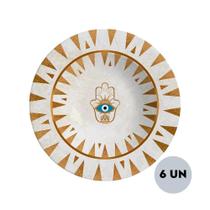 Jogo 6 Pratos Fundo Olho Grego Plus Cerâmica Alleanza 1ªL