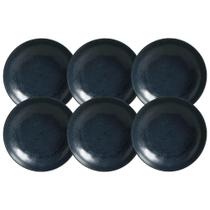 Jogo 6 Pratos Fundos 830ml Cerâmica Orgânica Porto Brasil Bio Night Blue Grande