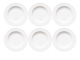 Jogo 6 Pratos Fundos Capri 23cm Porcelana Branca Germer Jogo 6 Pratos Fundos Capri 23cm Porcelana Branca Germer