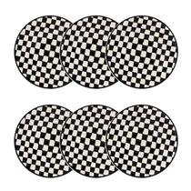 Jogo 6 Pratos Fundos Cerâmica Oxford Unni Damas 20,5 Cm: Quadriculado Jogo 6 Pratos Fundos Cerâmica Oxford Unni Damas 20,5 Cm: Quadriculado