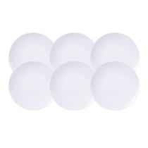 Jogo 6 Pratos Fundos de Porcelana 21cm Leonora Tramontina Branco Sopa Risoto Massa Jogo 6 Pratos Fundos de Porcelana 21cm Leonora Tramontina Branco Sopa Risoto Massa
