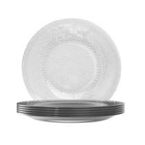 Jogo 6 Pratos Fundos De Vidro 22 cm Almoço Jantar Mesa Transparente Duralex Nadir