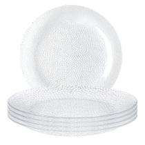 Jogo 6 Pratos Fundos De Vidro 22 cm Jantar Transparente Diam Jogo 6 Pratos Fundos De Vidro 22 cm Jantar Transparente Diam