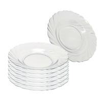Jogo 6 Pratos Fundos De Vidro Transparente Seychelle 22 Cm