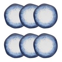 Jogo 6 Pratos Fundos Ryo Galapagos 22,5cm Porcelana Oxford