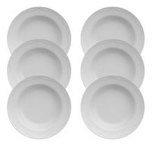 Jogo 6 Pratos Fundos Sopa Salada Cottage Porcelana Branca Germer Jogo 6 Pratos Fundos Sopa Salada Cottage Porcelana Branca Germer