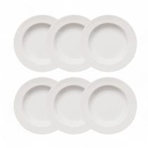 Jogo 6 Pratos Massa e Risoto 28cm Porcelana Branca Profissional Germer Jogo 6 Pratos Massa e Risoto 28cm Porcelana Branca Profissional Germer