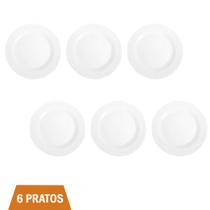 Jogo 6 Pratos Opaline Menu Raso 27cm Almoço e Janta Nadir