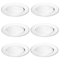 Jogo 6 Pratos Para Sobremesa Bolo Pearl Cristal Wolff 2672