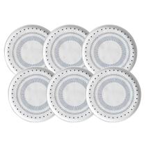 Jogo 6 Pratos para Sobremesa Doces Cerâmica Artesanal 21,5cm Mesa Posta Porto Brasil Bio Astral
