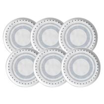 Jogo 6 Pratos para Sobremesa Doces Cerâmica Artesanal 21,5cm