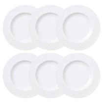Jogo 6 Pratos para Sobremesa Porcelana Branca 21cm Tramontina Mesa Posta Sobremesa Doces Ingrid
