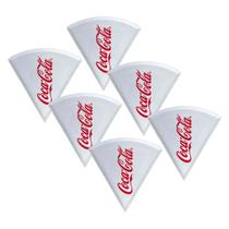 Jogo 6 Pratos Pizza Coca Cola De Melamina 22cm - Branco