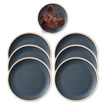 Jogo 6 Pratos Preto em Melamina Oriental 15cm Luxo