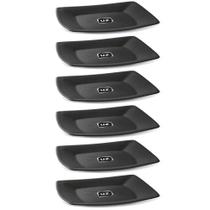 Jogo 6 Pratos Quadrado 22,5cm Preto Médio Plástico Entradas Petiscos Slim Uz Jogo 6 Pratos Quadrado 22,5cm Preto Médio Plástico Entradas Petiscos Slim Uz
