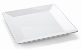 Jogo 6 Pratos Quadrado Raso em Melamina Pequeno 20cm