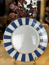 Jogo 6 pratos raso stripe azul 1o classific.
